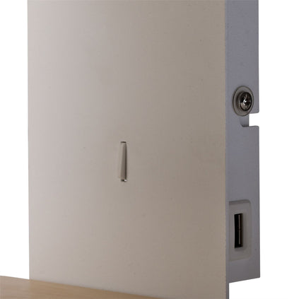 Mantra M5462 Nordica II Position Wall Light with USB Socket, 1x23W E27, White/Beech with White Shade