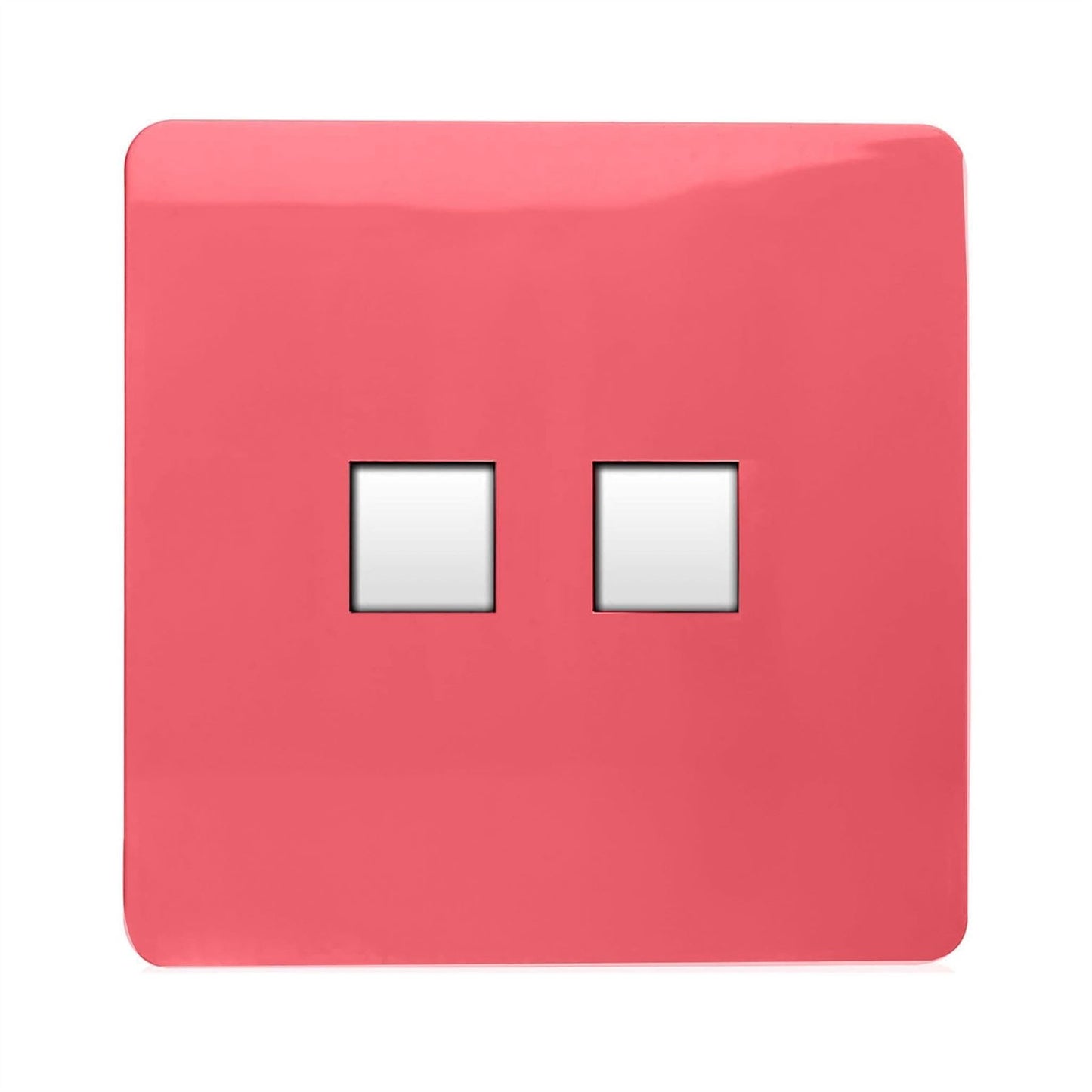 Trendi Artistic Modern Glossy Tactile Telephone Socket + Cat 5e&Cat 6 RJ45 PC Socket Strawberry