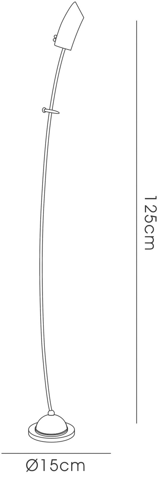 Diyas Lucia Floor Lamp with In-Line Dimmer 1 Light G9 Polished Chrome/Frosted Glass, NOT LED/CFL Compatible