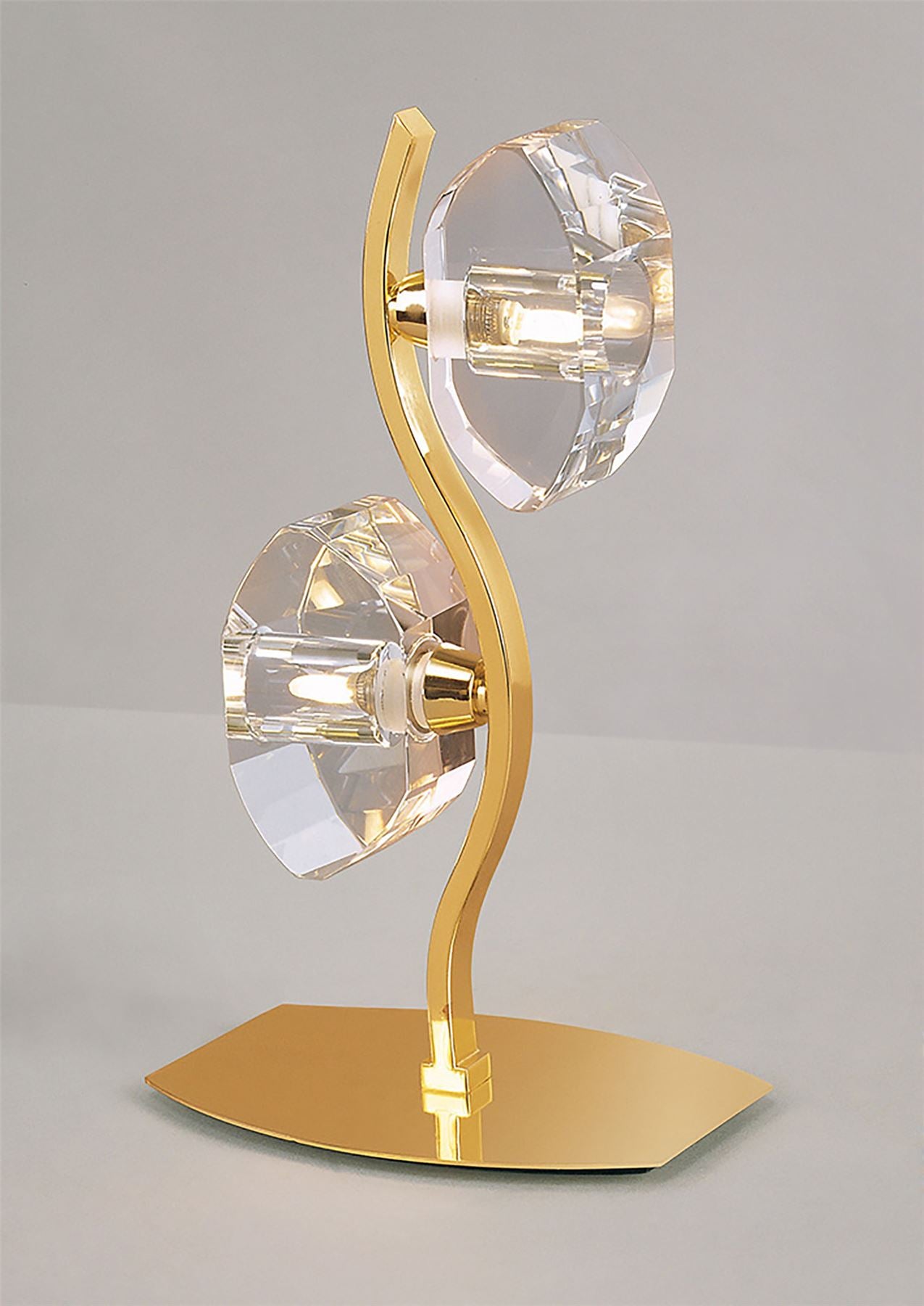 Mantra Alfa Crystal Table Lamp 2 Light G9 French Gold