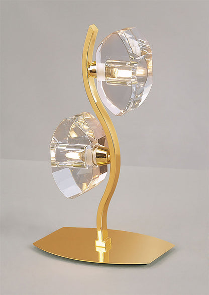 Mantra Alfa Crystal Table Lamp 2 Light G9 French Gold