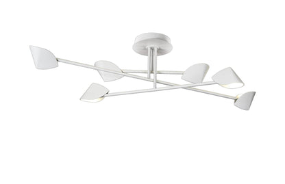 Mantra Capuccina 115cm Large 6 Light Semi Flush, 45W LED, 3000K, 3100lm, White, 3yrs Warranty