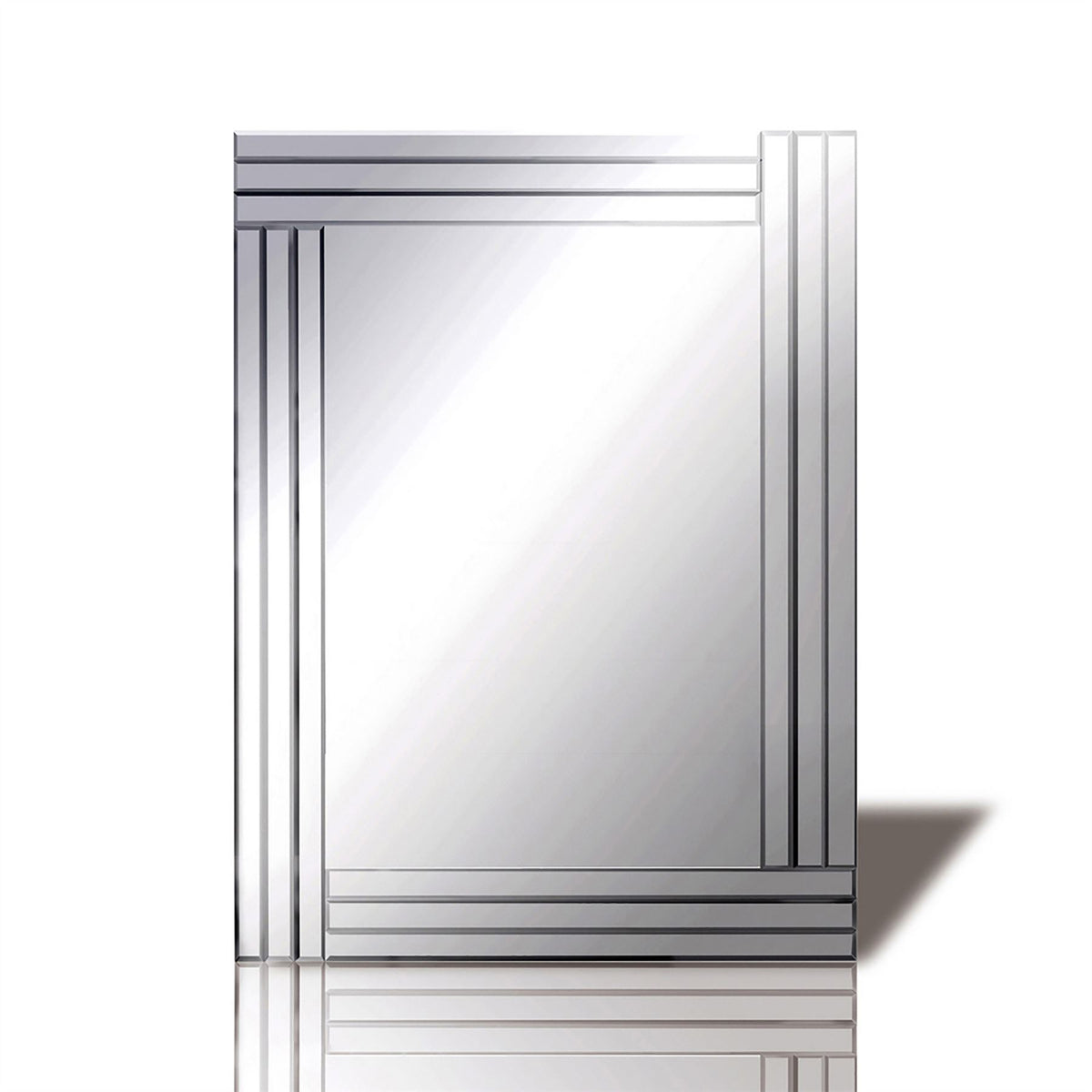 Diyas Home Estin 60cm x 80cm Ribbed Detailed Mirror (Can Only Be Shipped On A Pallet, Additional Charges May Apply.) Mirrors