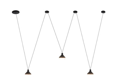 Mantra Fusion Sirio 3 Light Linear Pendant, 24W LED, 3000K, 1770lm, Black, 3yrs Warranty