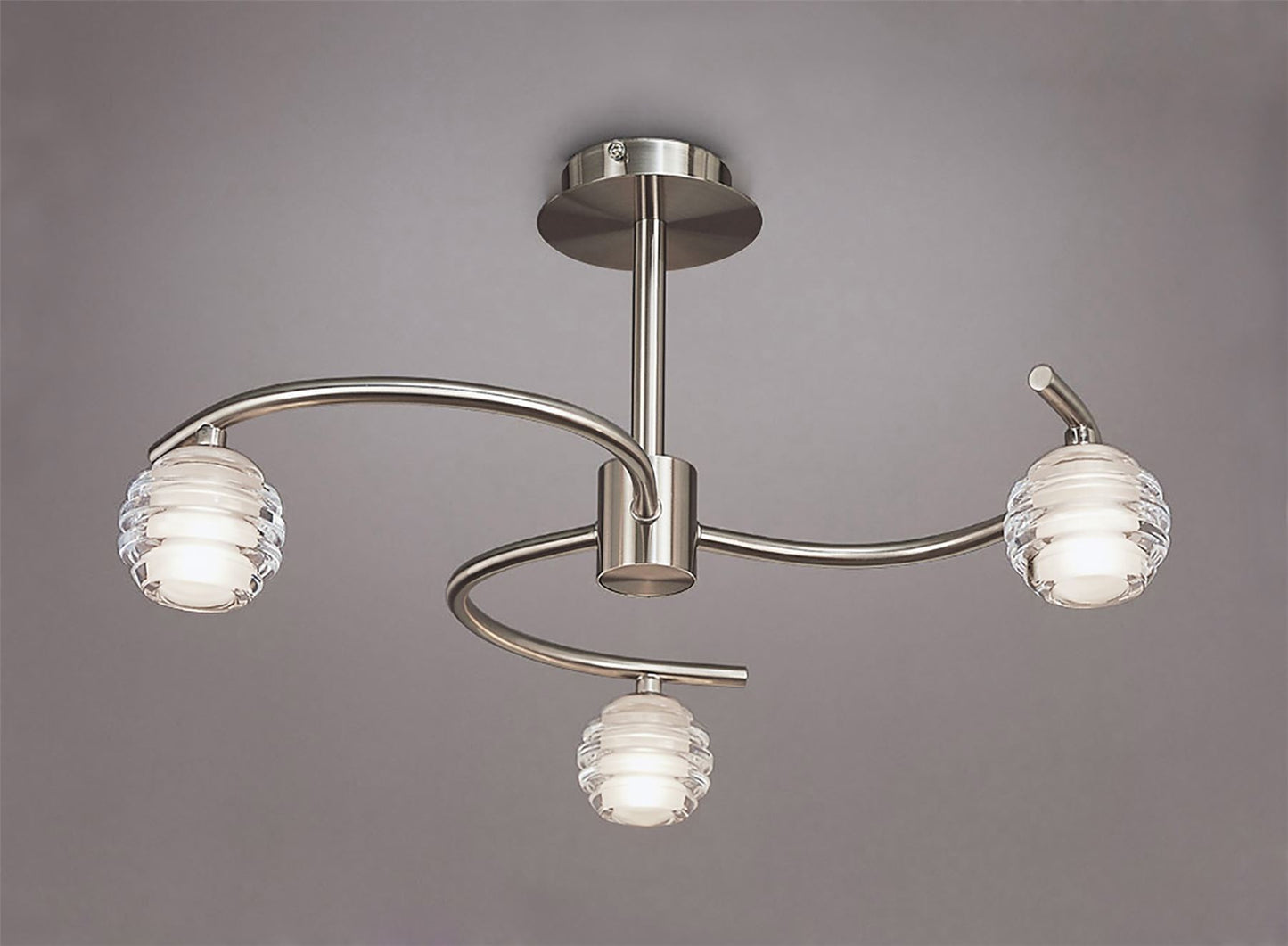 Mantra Sphere 51.7cm Semi Flush 3 Light G9, Satin Nickel