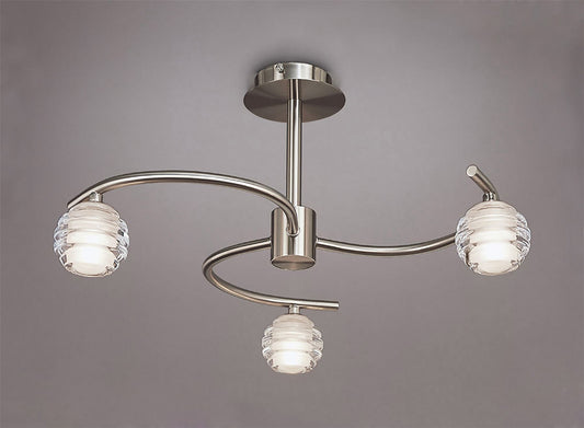 Mantra Sphere 51.7cm Semi Flush 3 Light G9, Satin Nickel