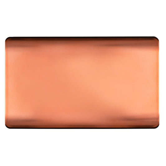 Trendi 2 Gang Artistic Modern Glossy Tactile Double Blanking Plate Copper