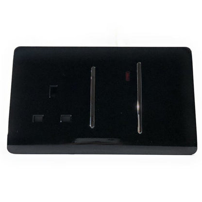 Trendi Artistic Modern 45 A Cooker Switch Inc Plug Socket & Neon Insert Black