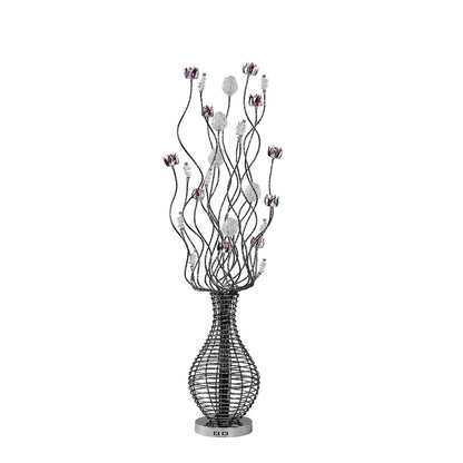 Diyas Home Rouge Aluminium (DH) Rouge Floor Lamp 7 Light G4 Black/Red/Chrome/Crystal, NOT LED/CFL Compatible