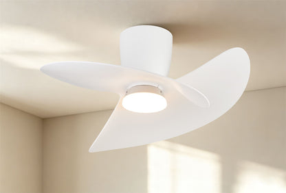 Ona 70cm 18W LED Dimmable Ceiling Light With Built-In 30W DC Fan, 3000-5000K Remote Control, 3600lm, White, 5yrs Warranty