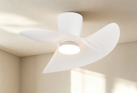 Ona 70cm 18W LED Dimmable Ceiling Light With Built-In 30W DC Fan, 3000-5000K Remote Control, 3600lm, White, 5yrs Warranty