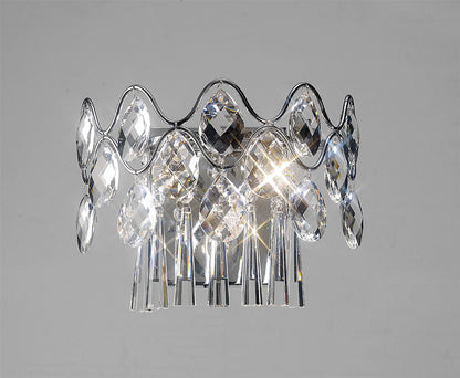 Diyas Kenzie Wall Light Switched 2 Light G9 Polished Chrome/Crystal - IL31060/G9