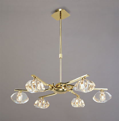 Mantra Alfa 63cm Telescopic 6 Light G9, Polished Brass (Short Rod Included)