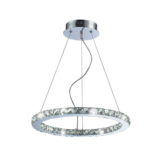 Diyas Galaxy 47cm  Round Small 27W LED 6000K Polished Chrome/Crystal Ceiling Pendant Light Fitting