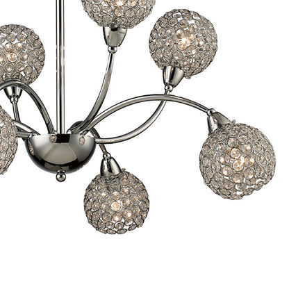 Diyas Escado 77cm  8 Light E14 Polished Chrome/Crystal Ceiling Pendant Light Fitting