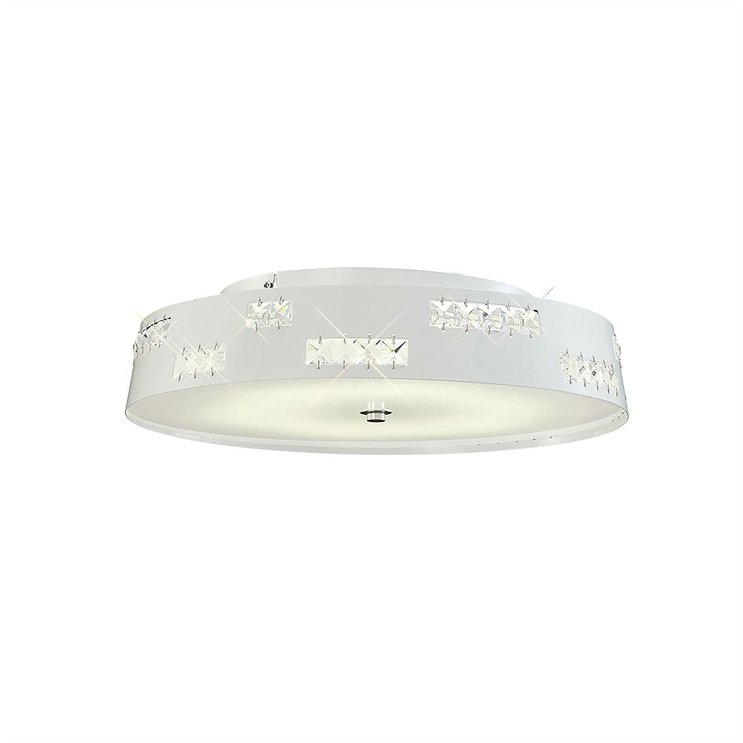 Diyas Phoenix 40cm Flush  18W LED 4000K White/Crystal Crystal Ceiling Light Fitting