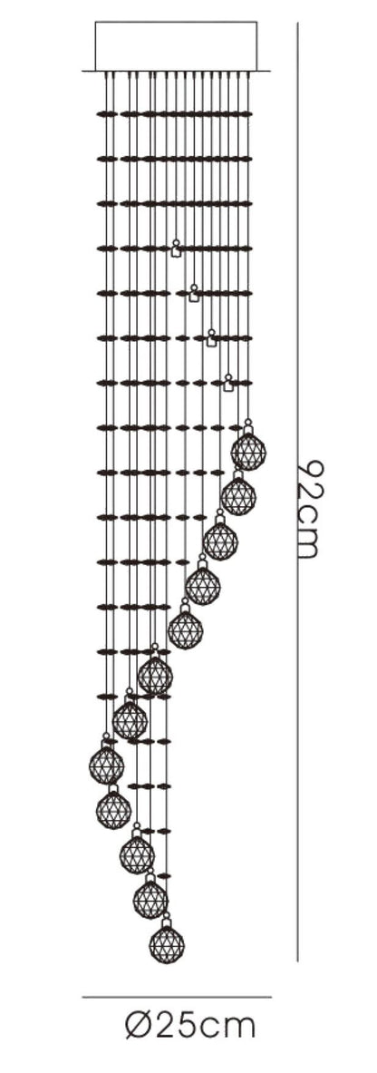 Diyas Colorado 25cm  Single-Spiral 1 Light GU10 Polished Chrome/Crystal Ceiling Pendant Light Fitting