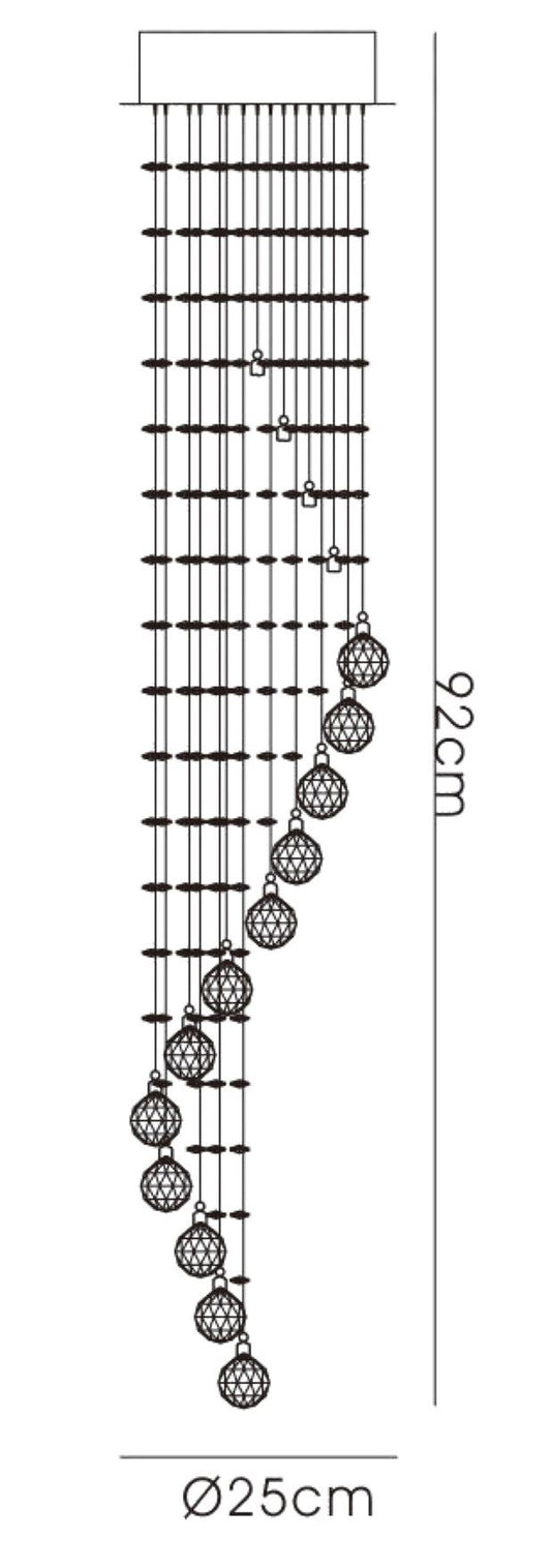 Diyas Colorado 25cm  Single-Spiral 1 Light GU10 Polished Chrome/Crystal Ceiling Pendant Light Fitting