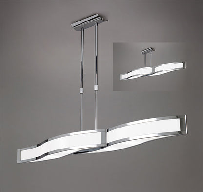 Mantra M0666 Sintesys Telescopic Semi Flush Convertible E27 4 Light E27, Polished Chrome, White Acrylic
