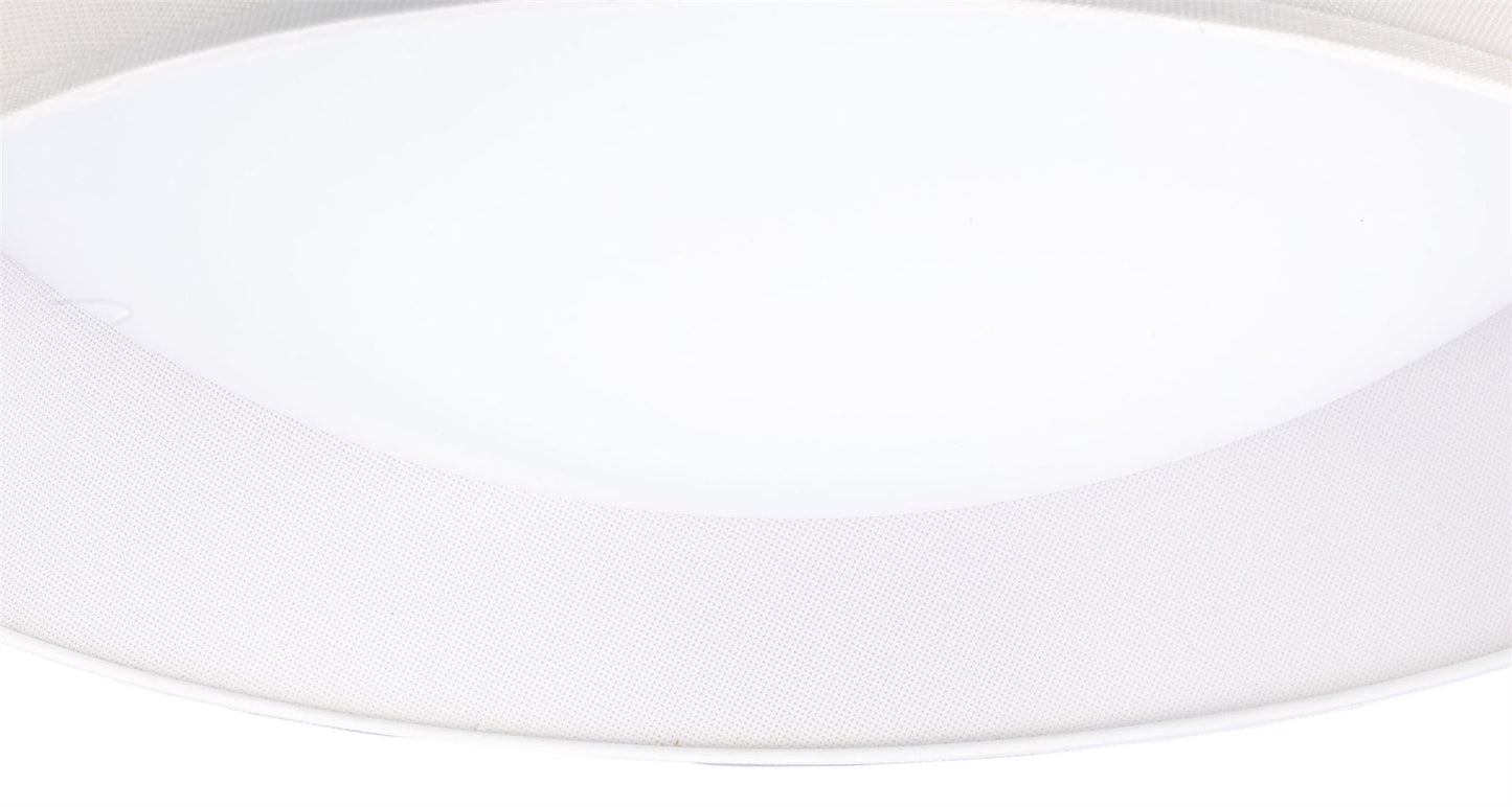Mantra Nordica Plafones Nordica Flush Ceiling Light, 9 Light E27 Max 20W, 90cm, White Acrylic with Ivory White Shade, 2yrs Warranty