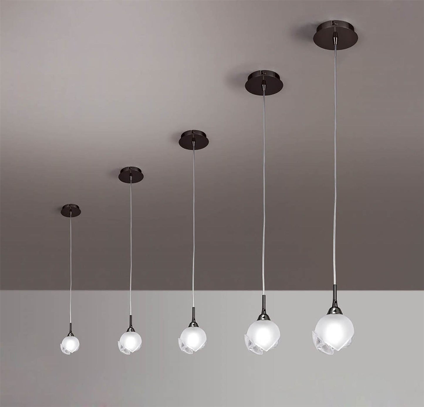 Mantra Fragma 10cm Pendant 1 Light G9, Black Chrome