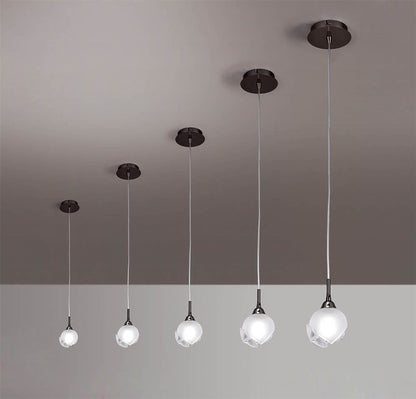 Mantra Fragma 10cm Pendant 1 Light G9, Black Chrome
