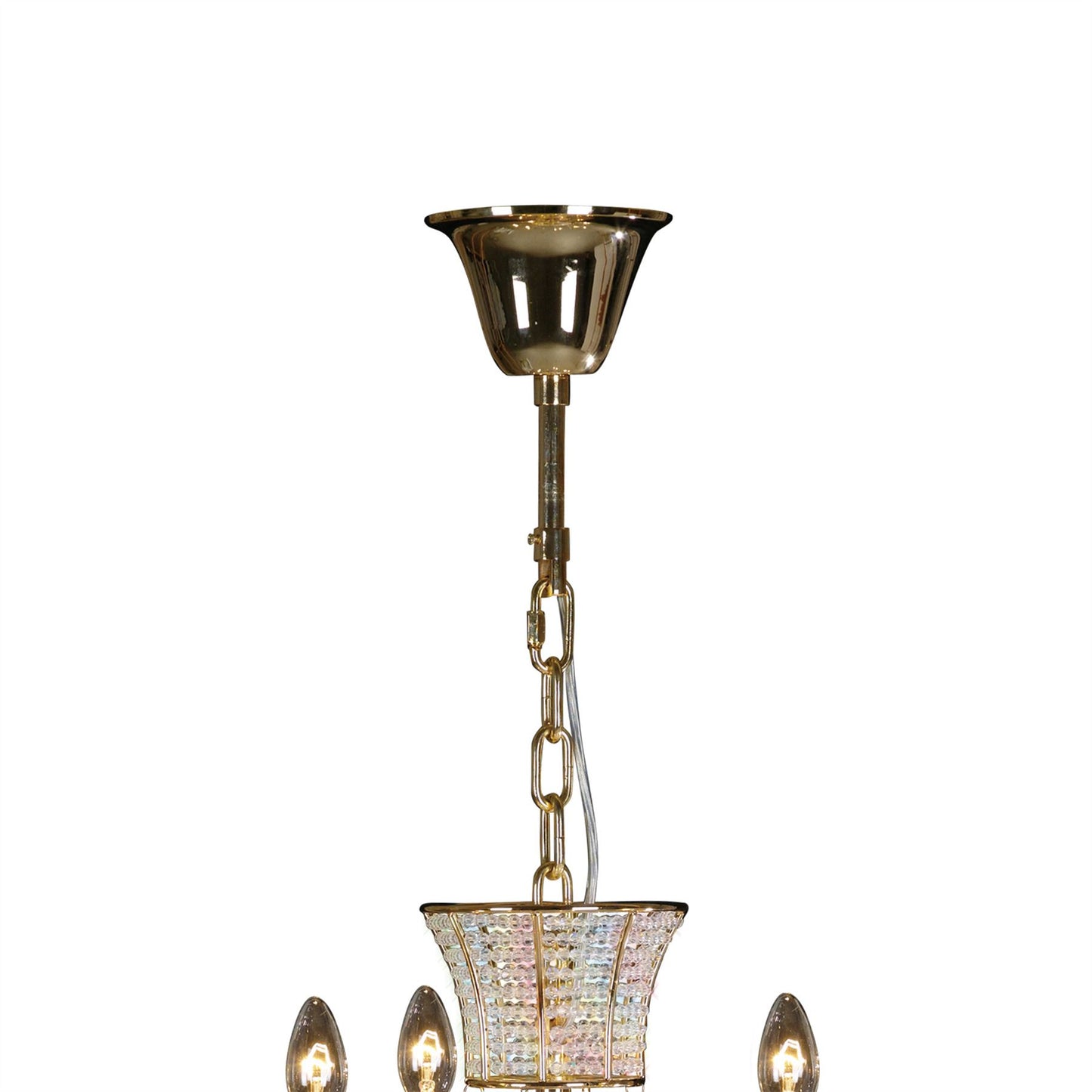 Diyas Orlando 65cm  12 Light E14 French Gold/Crystal, (ITEM REQUIRES CONSTRUCTION/CONNECTION) Ceiling Pendant Light Fitting