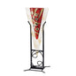 Diyas Home (DH) Livia Glass Art Short Vase with Stand Red/French Gold/Black Glitter