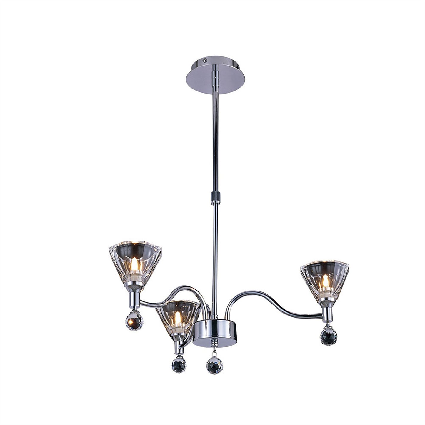 Diyas Neptune 52cm  Round 3 Light G9 Polished Chrome Ceiling Pendant Light Fitting