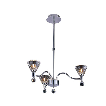 Diyas Neptune 52cm  Round 3 Light G9 Polished Chrome Ceiling Pendant Light Fitting