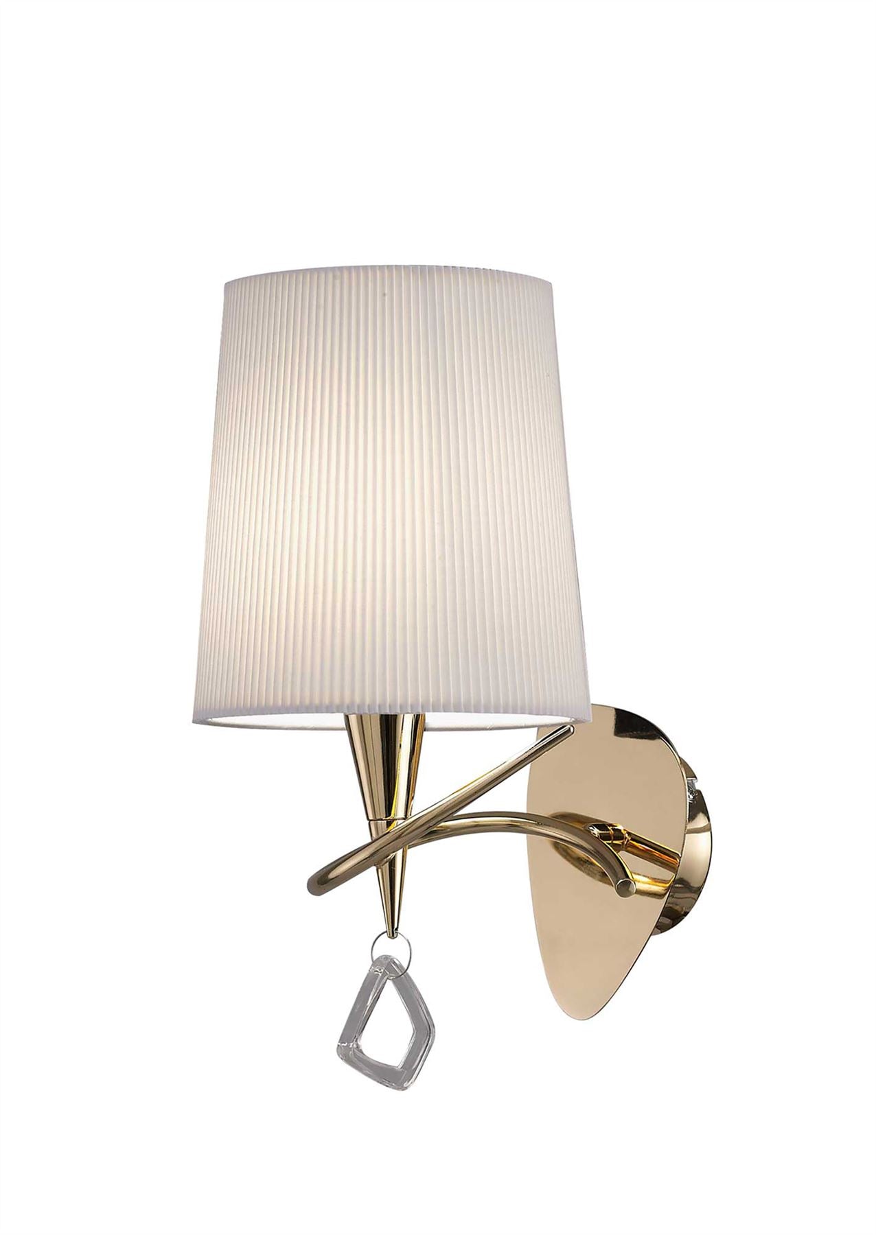 Mantra Mara Wall Light Switched 1 Light E14, French Gold with Ivory White Shade
