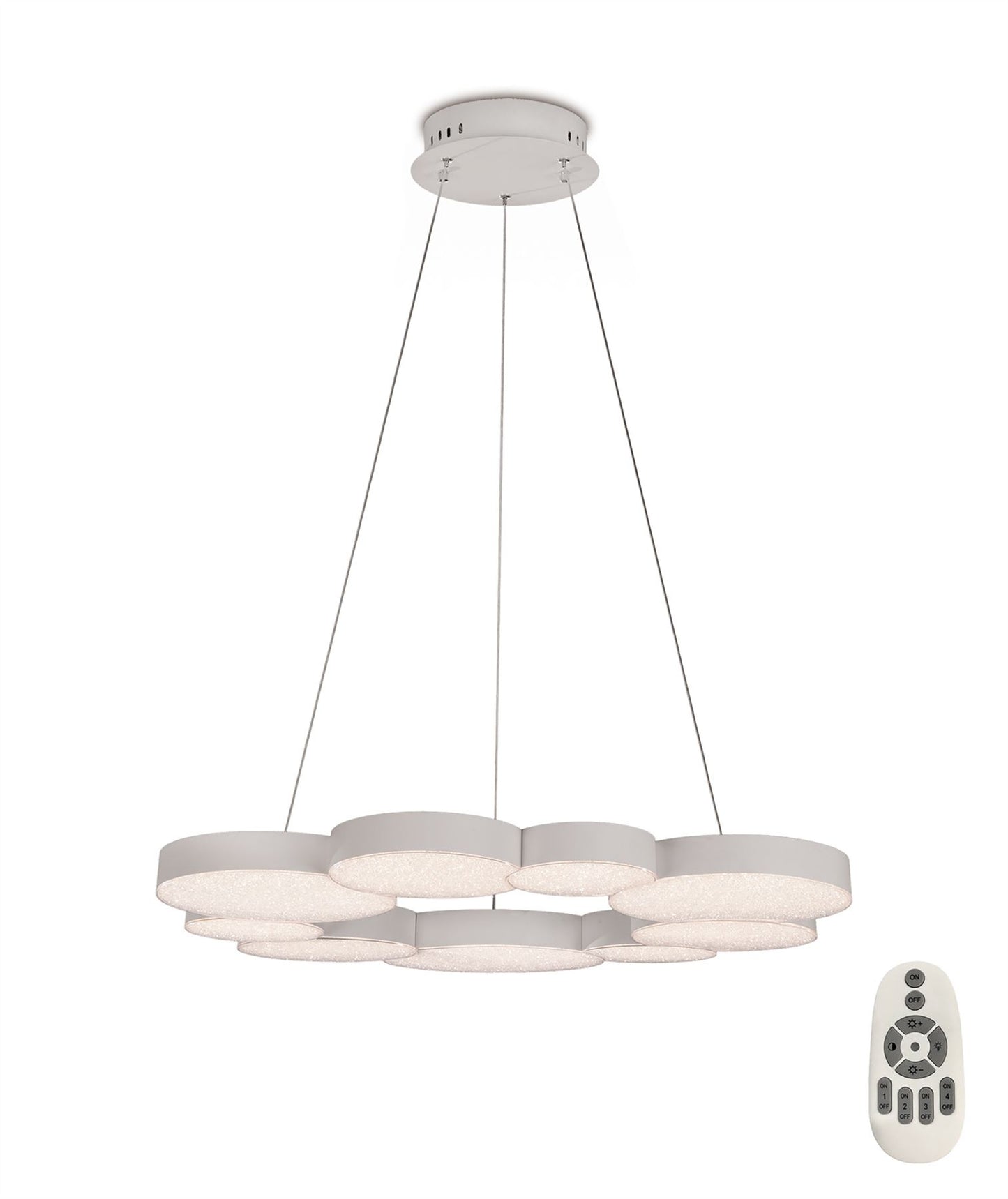 Mantra Fusion M5760 Lunas Pendant 80cm Diameter 76W LED 3000K, 3700lm, RF Remote Control White, 3yrs Warranty