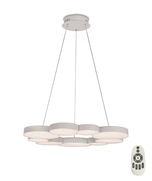 Mantra Fusion M5760 Lunas Pendant 80cm Diameter 76W LED 3000K, 3700lm, RF Remote Control White, 3yrs Warranty