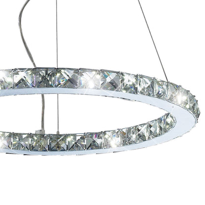 Diyas Galaxy 47cm  Round Small 27W LED 6000K Polished Chrome/Crystal Ceiling Pendant Light Fitting