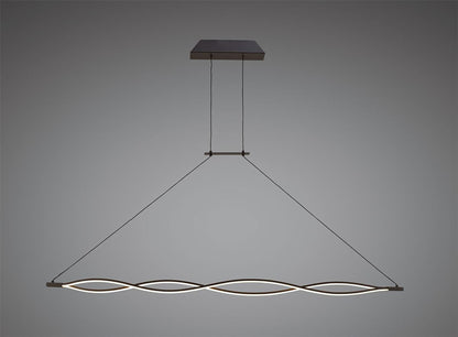 Mantra M5818 Sahara XL Linear Pendant 42W LED 2800K, 3400lm, Dimmable Frosted Acrylic, Brown Oxide, 3yrs Warranty