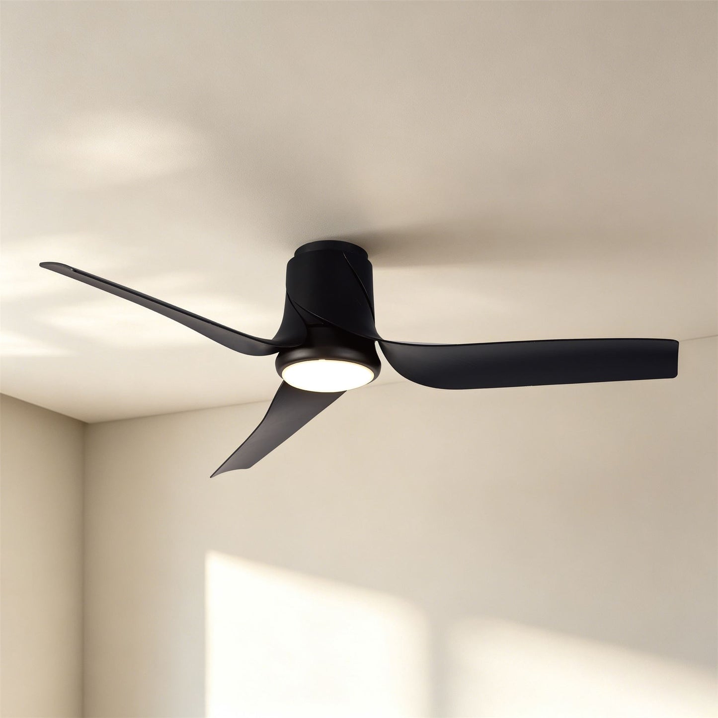 Ushuaia 133cm 30W LED Dimmable Ceiling Light With Built-In 35W DC Fan, 2700-5000K Remote & APP Control, 2400lm, Black, 5yrs Warranty