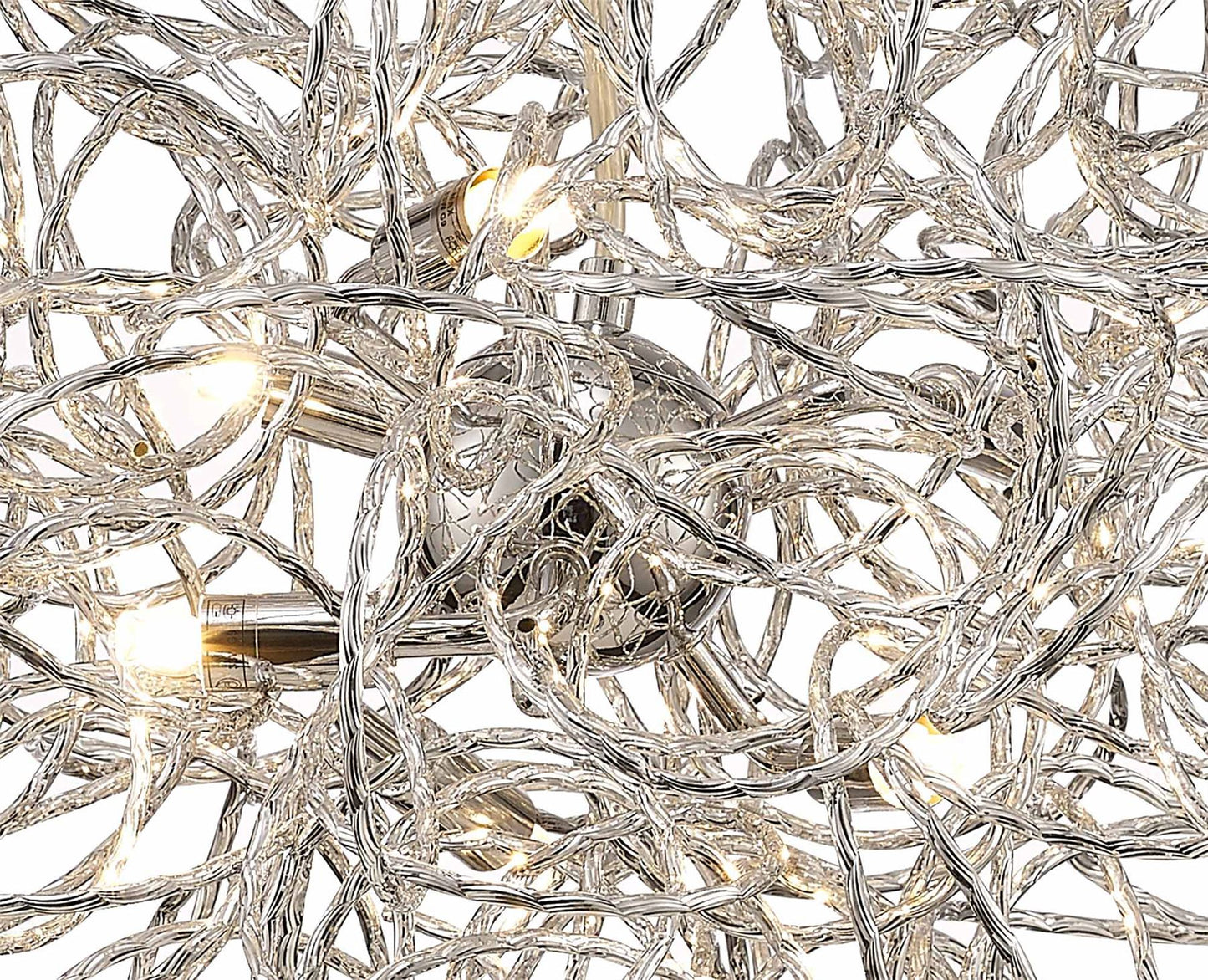 Deco Cassidy Pendant Round Interwinding Aluminium 6 Light G9 Silver/Chrome