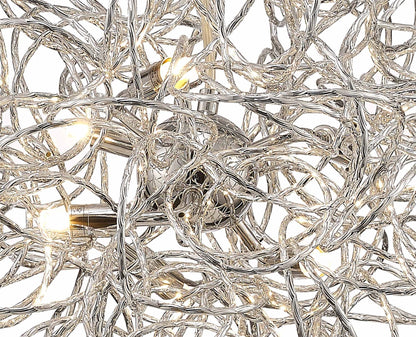 Deco Cassidy Pendant Round Interwinding Aluminium 6 Light G9 Silver/Chrome
