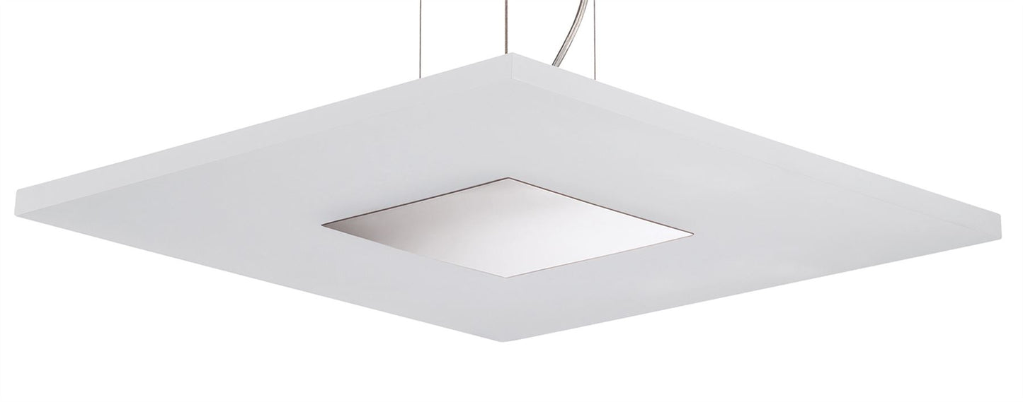 Mantra Fusion Notte Pendant 28W LED Square 3000K, 1700lm, Polished Chrome/Frosted Acrylic, 3yrs Warranty