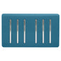 Trendi Artistic Modern Glossy 6 Gang 2 Way Rocker Double Plate Tactile Light Switch Ocean Blue