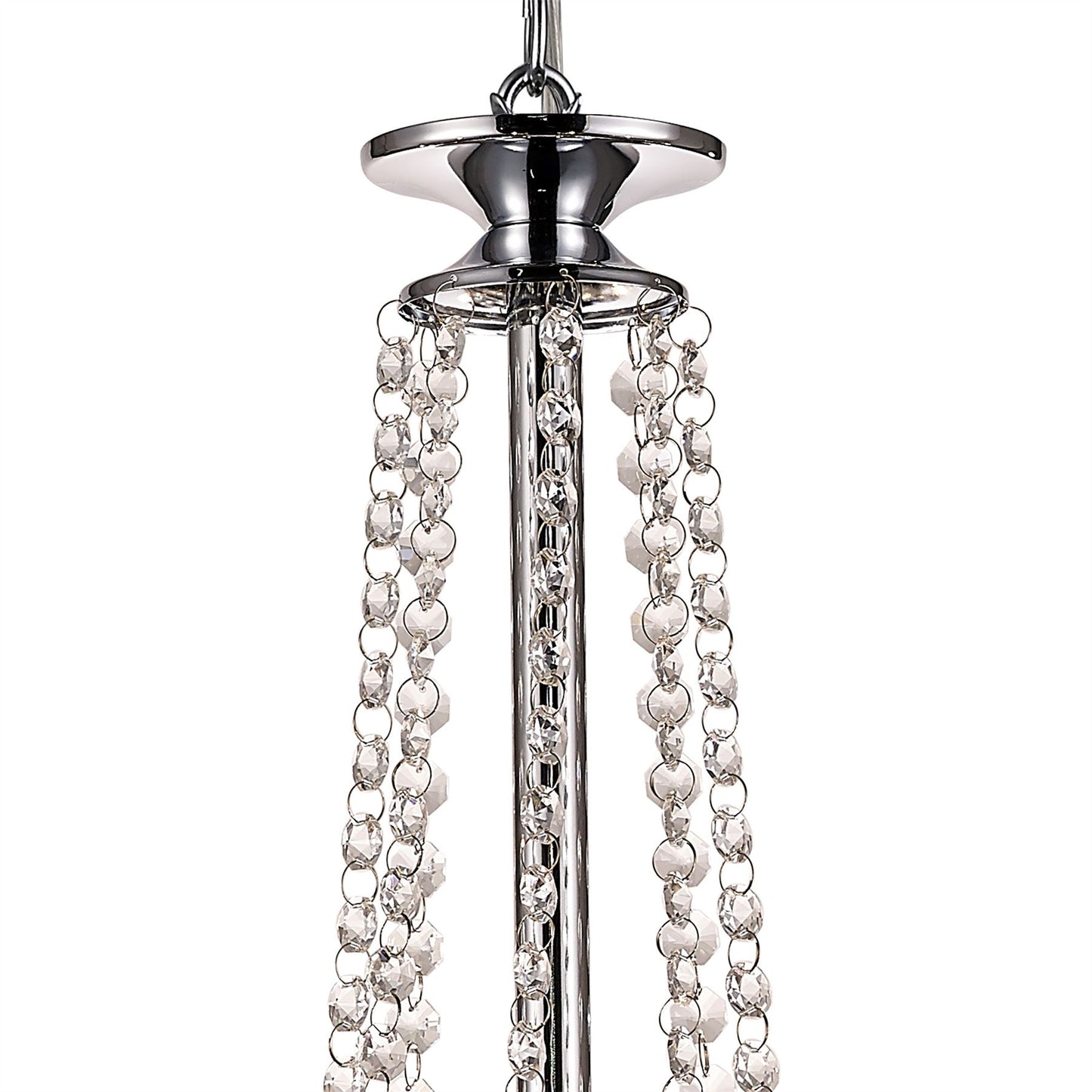 Diyas Eden 72cm  8 Light G9 Polished Chrome/Crystal Ceiling Pendant Light Fitting