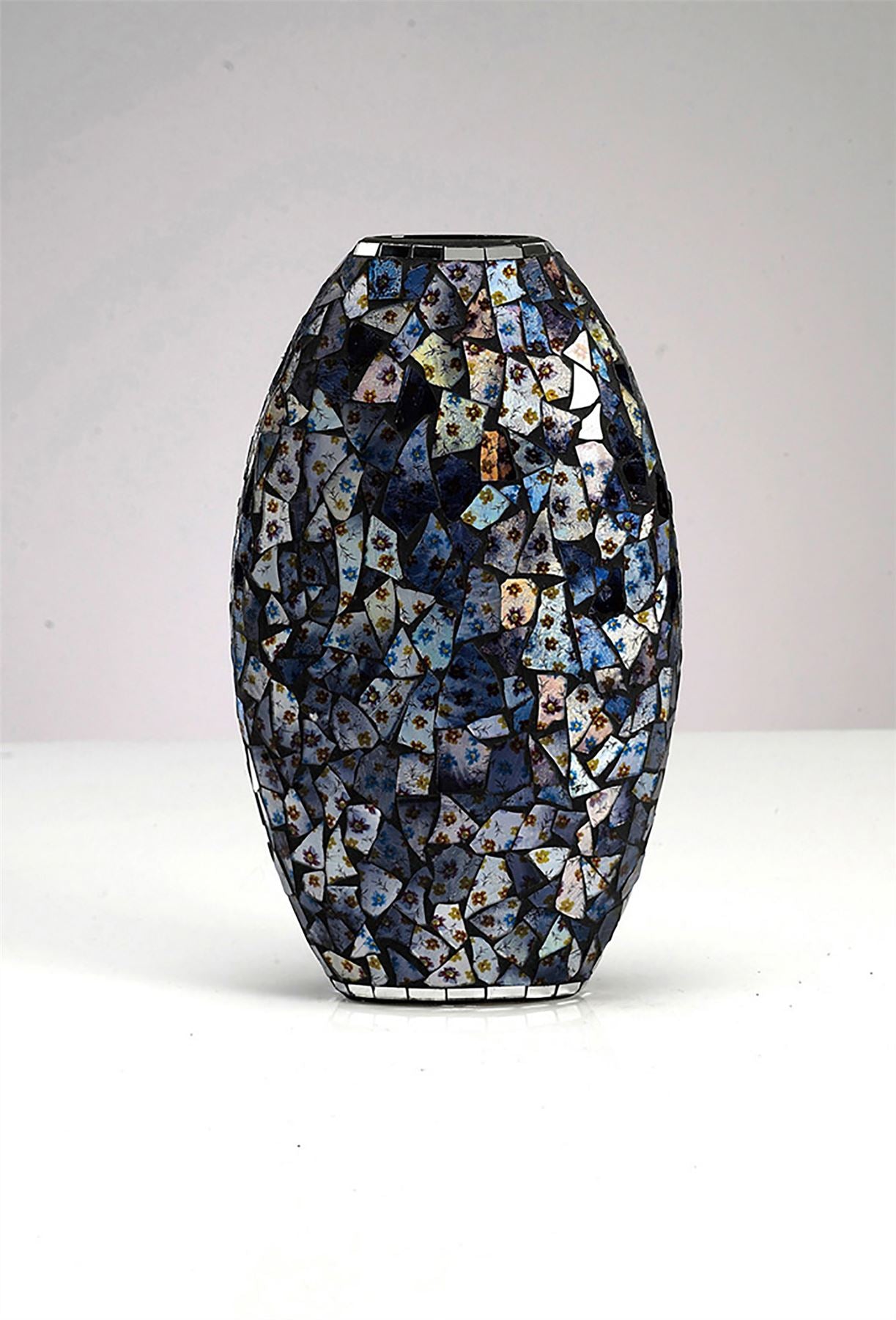 Diyas Home (DH) Myra Mosaic Vase Large Blue/Silver Mosaic
