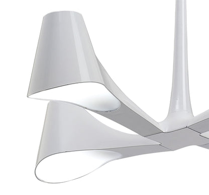 Mantra Ora 72cm Telescopic Convertible To Semi Flush 4 Light E27, Gloss White/White Acrylic/Polished Chrome, CFL Lamps INCLUDED