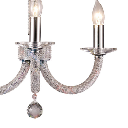 Diyas Elena 52cm  3 Light E14 Polished Chrome/Crystal Ceiling Pendant Light Fitting