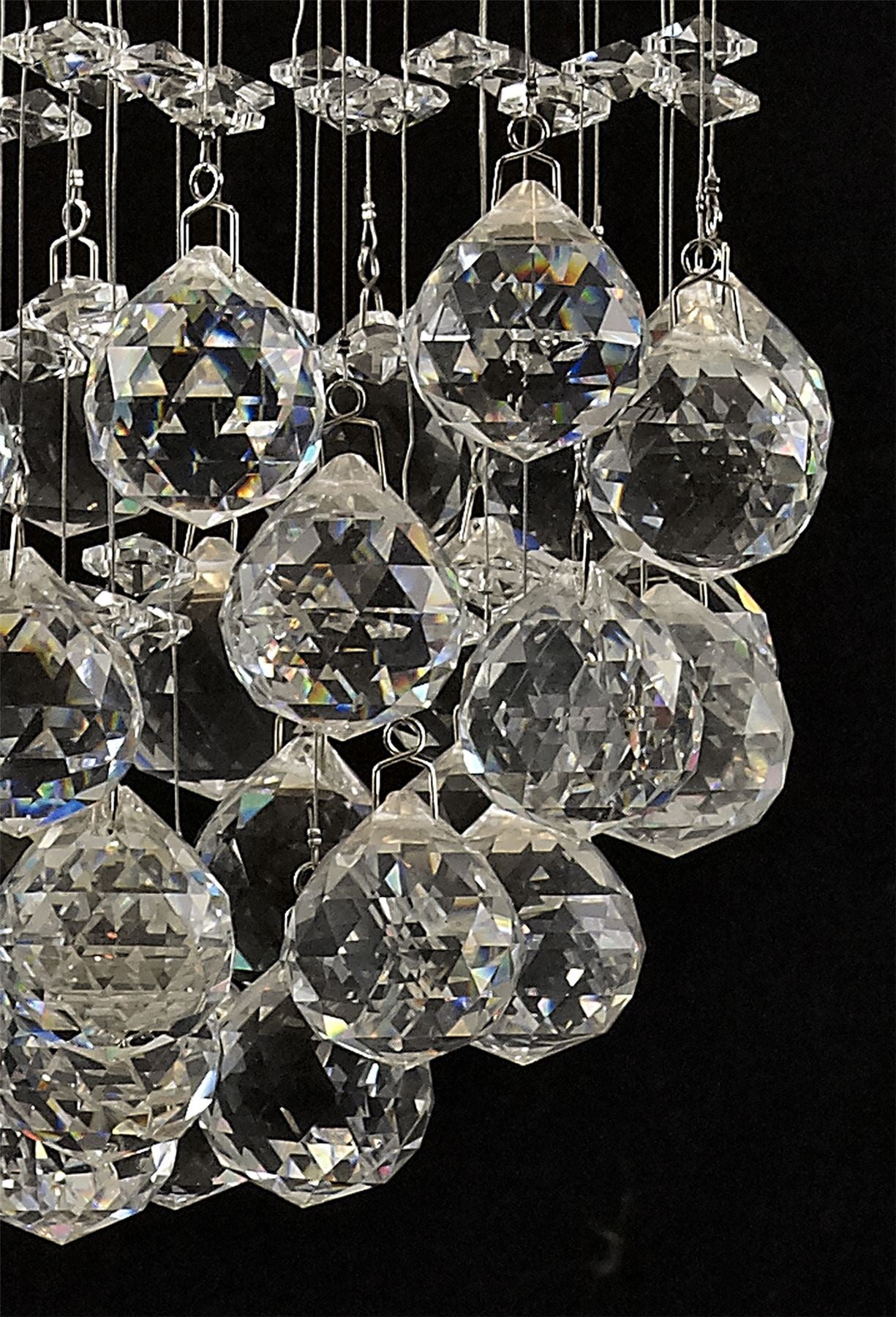 Diyas Colorado 25cm  Cluster 1 Light GU10 Polished Chrome/Crystal Ceiling Pendant Light Fitting