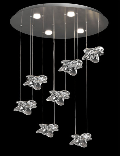Mantra M5901 Nido Pendant 75cm Round 7 + 4 Lights 42W + 20W LED 3000K, 5080lm, Chrome, 3yrs Warranty