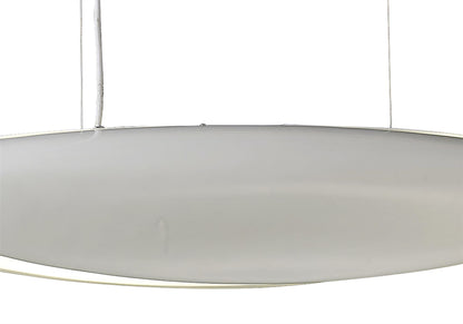 Mantra Pasion Rectangular Pendant 6 Light E27, Gloss White/White Acrylic/Polished Chrome, CFL Lamps INCLUDED