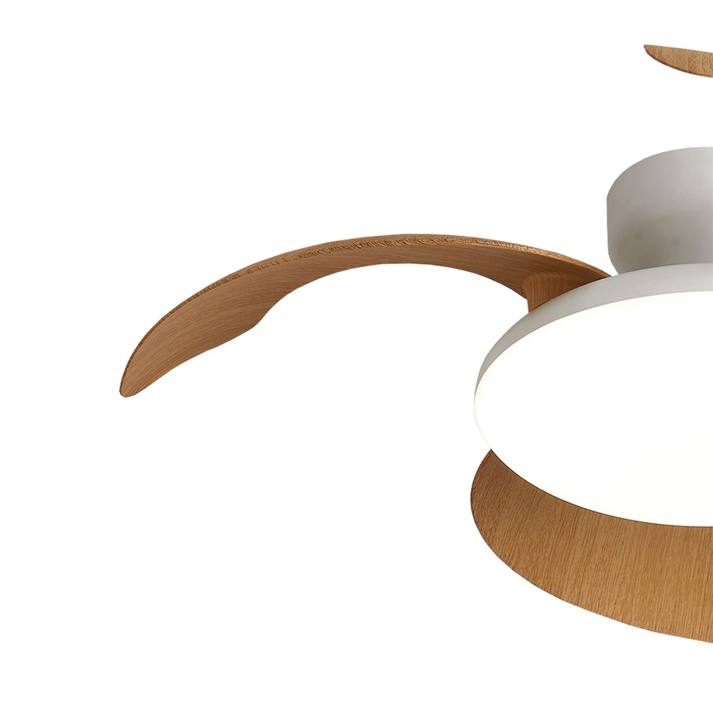 Aloha II 49cm 40W LED Dimmable Ceiling Light With Built-In 25W DC Fan, 3000-5000K Remote Control, 6400lm, Wood/White, 5yrs Warranty