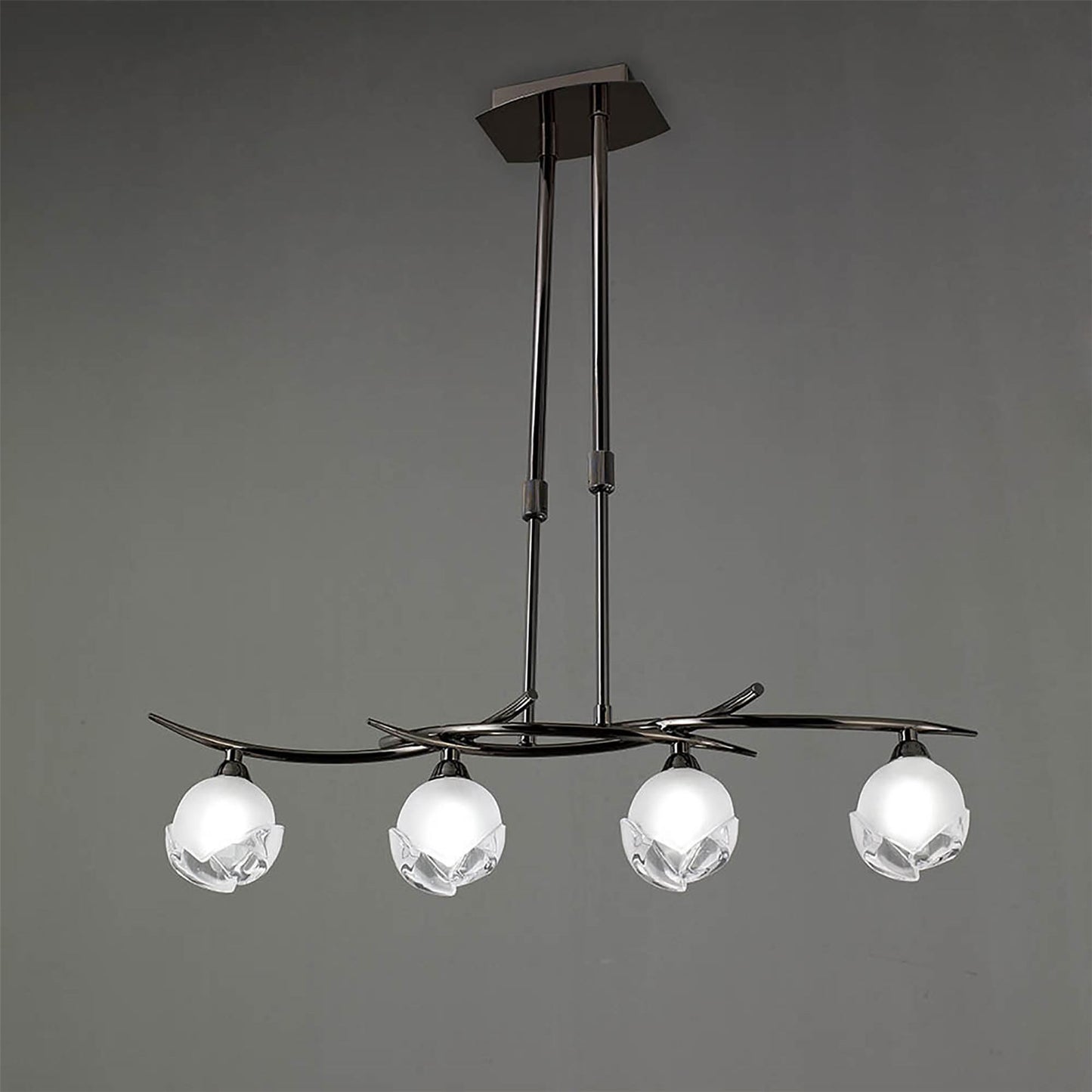 Mantra Fragma Linear Telescopic 4 Light G9 Line, Black Chrome
