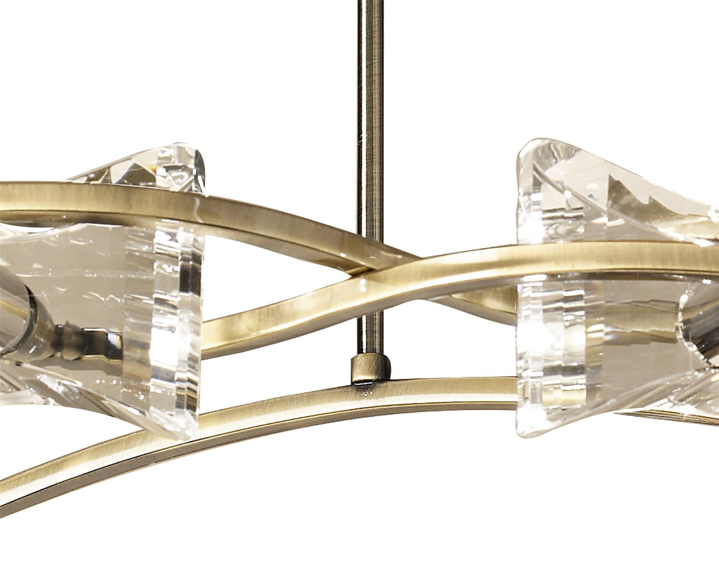 Mantra Kromo 73cm Telescopic 8 Light G9 Round, Antique Brass